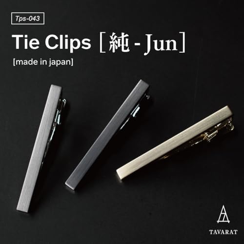 [TAVARAT] Tie Clip Tie Clips for Men Black Silver Tie Bar Tie Pin Tps-043 - style: black silver