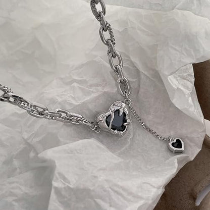 Irregular Heart Necklace for Women Y2k Pink Zircon Pearl Diamond Women's Fashion Pendant Hot Fashion Pink Jewelry for Women - color: Style17