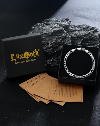 Stainless Steel 5 mm Figaro Link Chain Bracelet (6.5-8 Inches) | Diamond-Cut Figaro Chain Bracelet 5 mm for Men and Women 18K Gold & Silver - size: One Size