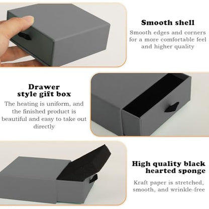 Nsmykhg Jewelry Gift Box Velvet-Lined,12 Pack Compact Drawer Style for Earrings & Rings, Necklace & Bracelet Organizer, 3.93x3.93x1.65 Inches, Stackable Elegant Jewelry Display & Storage Box (Grey) - color: Grey