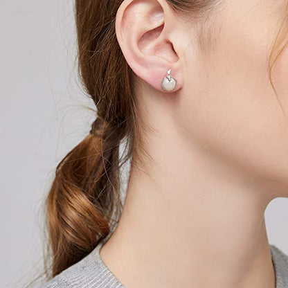 Han han Pearl Stud Earrings for Women 925 Sterling Silver, Pearl Jewelry Gift for Women 8MM-13MM - style: G-Bird Pearl Studs-8mm
