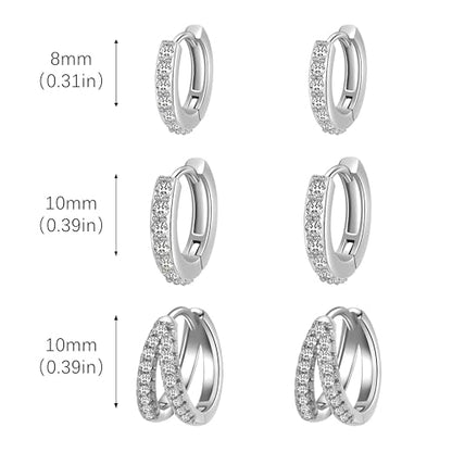 Surgical Steel Small Huggie Hoop Earrings Set for Women Hypoallergenic