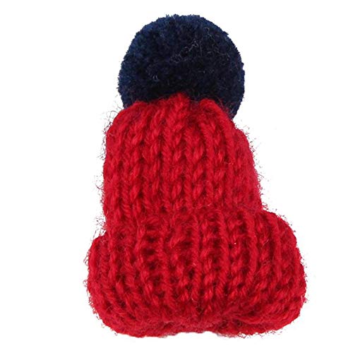 Premium Handmade Enamel Lapel Pin Brooch Badge - color: Christmas Red/Blue Pom Beanie, size: 1 Pin
