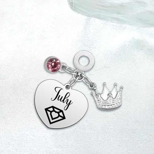 Birthday Gifts for Women Birthstone Charms for Bracelets Necklaces Jewelry Gift for Mom Wife Daughter Granddaughter Niece Sister Girlfriend - color: July