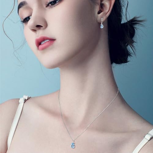 immobird 925 Sterling Silver Infinity Birthstone Jewelry Set Teardrop | Birthstone Necklace and Earring Set, Small Pear-shape Pendant, Drop Earring, Timeless Gift for Her, Daily Wear, Nice Gift Box - color: 11a-Nov.