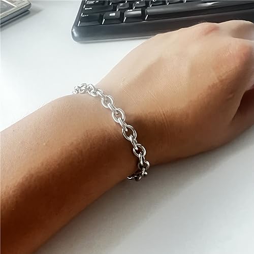 kelistom 925 Sterling Silver Bracelets for Women Teens, Love Heart Charm Chain Bracelet Bangle Fashion Jewelry Gifts - color: link braclet-OT
