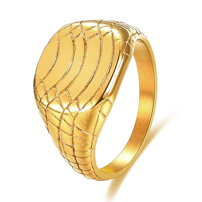 PCY Stainless Steel Gold Plated Men Women Band Ring - color: 13mm Gold TY