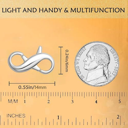 Stainless Steel Lobster Clasp,Lobster Clasp Necklace Extender, Bracelet Connector for DIY Jewelry Repair, Gold,Silver (10pcs Silver) - color: 10pcs silver