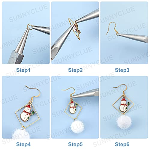 SUNNYCLUE 1 Box 10 Pairs Christmas Themed Earring Making Kits Santa Claus Snowman Christmas Trees Reindeer Enamel Pendants Charms Faux Mink Fur Covered Pendants for Jewerly Xmas Earrings - color: 4-diy-10 Pairs Christmas Pompom Ball Enamel Earrings