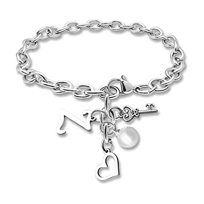 Initial A-Z Bracelets Gift for Women Girls Stainless Steel Chain Bracelet 26 Alphabet Jewelry Gifts for Birthday Anniversary Letter Bracelet Monogram Gifts for Sister Friend Girlfriends Mom 8.26 Inch - color: Z
