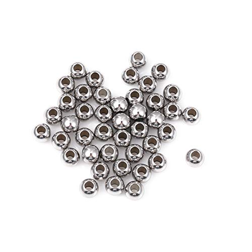 Stainless Steel Spacer Beads 6x5mm Round Loose Charm Caps Beads for DIY Jewelry Making 100pcs with 2.5mm Hole - color: 6x5mm 2.5mm
