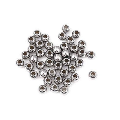 Stainless Steel Spacer Beads 6x5mm Round Loose Charm Caps Beads for DIY Jewelry Making 100pcs with 2.5mm Hole - color: 6x5mm 2.5mm