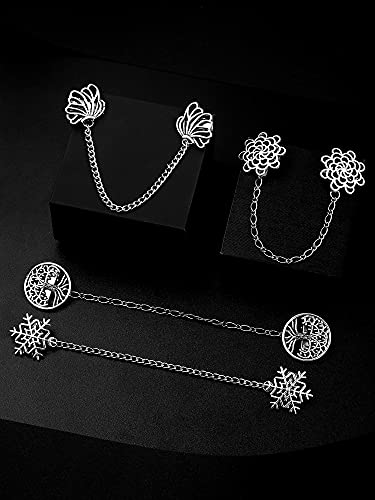 Yunlly 4 Pieces Vintage Sweater Shawl Clips Retro Cardigan Collar Clips Dress Shirt Brooch for Women Wearing