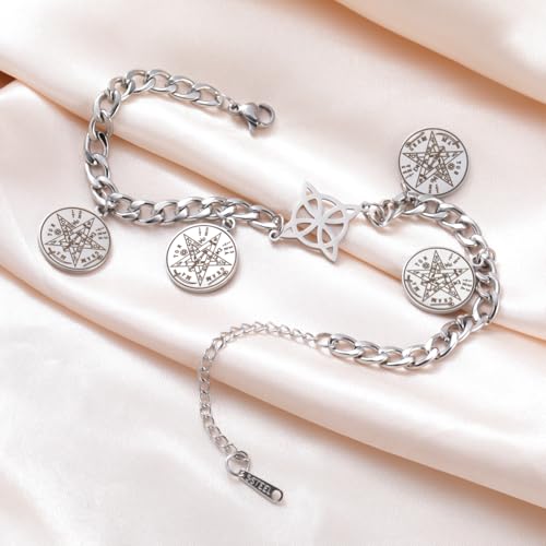 Dreamtimes Witches Knot Bracelet Tetragrammaton Pentagram Bracelet Stainless Steel Celtic Knot Bracelets for Women Men Protection Jewelry Witch Amulet and Talisman - style: Style 2