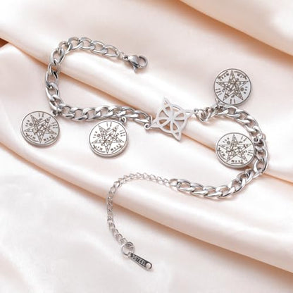Dreamtimes Witches Knot Bracelet Tetragrammaton Pentagram Bracelet Stainless Steel Celtic Knot Bracelets for Women Men Protection Jewelry Witch Amulet and Talisman - style: Style 2