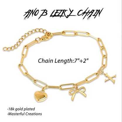 14K Gold Plated Bracelet for Women Simple Jewelry Initial A-Z Bracelet Dainty Chain Gifts for Women Birthday Unique Dainty Letter Charm Bracelet with Bow Anniversaries Gifts for Mother Her Jewelry Gift - style: A-Initial