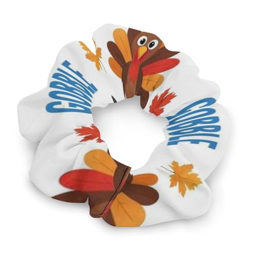 Pain-Free Hair Rings for Women Thanksgiving Funny Turkey, No-Pull Coil Elastics, Comfortable Ponytail Holders for Headaches and Sensitive Skin - color: Style (853)