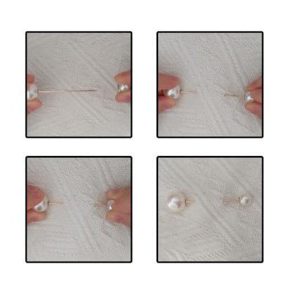 5 Pieces Pearl Brooch Safety brooches and Pins | fashion brooch pins for Clothes Safety Pin for Women Fashion Sweater Shawl Collar Dresses Cardigan