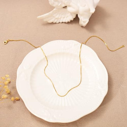 BAYLAY Gold Necklace for Women, Gold Chain for Women | 18K Gold Plated, Dainty Gold Necklace for Women, Necklace Chain, Gold Jewelry, Gifts, Size 16/18/20/22/24/26 Inch - size: 18, style: Herringbone(0.9mm)