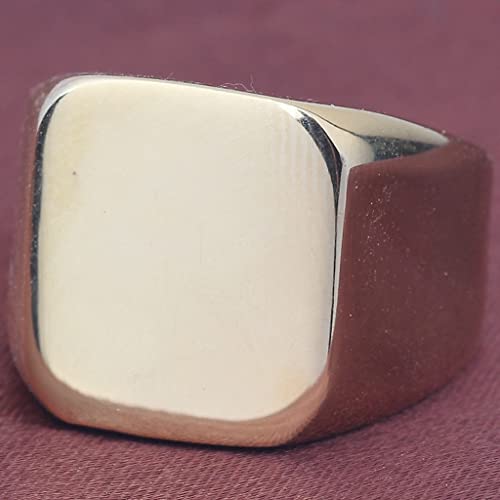 Jude Jewelers Stainless Steel Signet Ring Black Silver Gold Classical Cocktail Husband Father Valentine - color: Gold