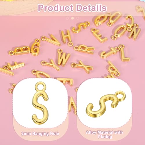 uxcell Letter Charm, Alloy Letter Initial Alphabet Charm for DIY Craft Jewelry Making Bracelets Earrings Necklace - color: Gold - S