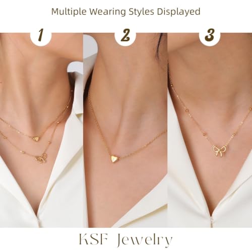 KSF Gold Lariat Necklace for Women Y Shaped Layered CZ Drop Chain | Y shaped necklace; Layered CZ detail; Long lariat style; Gift for her - color: Gold-21