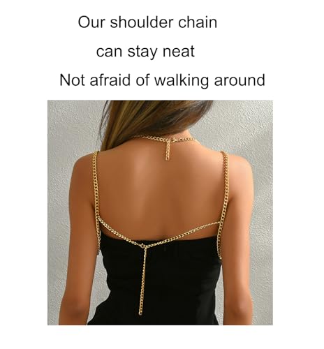 Gold Body Chain Shoulder Chain Punk Layered Arm Chain Women Tasssel Shoulder Necklace Party Nightclub Bridal Body Jewelry