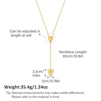 Gold Silver Necklace for Women Y Chain Adjustable Gold Long Necklaces Fashion Dainty Jewelry - color: gold H
