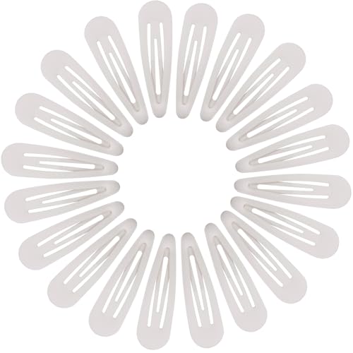 Small Hair Barrettes For Women No Slip Metal Snap Clips For Thin And Fine Hair,Matte White,20 PCS,1.97 x 0.5 Inch. - color: Matte White