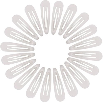 Small Hair Barrettes For Women No Slip Metal Snap Clips For Thin And Fine Hair,Matte White,20 PCS,1.97 x 0.5 Inch. - color: Matte White