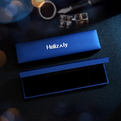 Holizaly Men's Stainless Steel Two Tone Square Link Bracelet, Black and Blue Ion Plated Black - color: blue-black 16