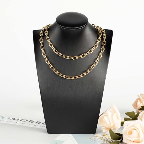 UMAOKANG Gold Plated Stainless Steel Cable Chain for Jewelry Making | 16.4 Feet PVD Gold Plating Permanent Jewelry Chain Chunky Oval Link Necklace Chains Bulk - color: Gold Cable