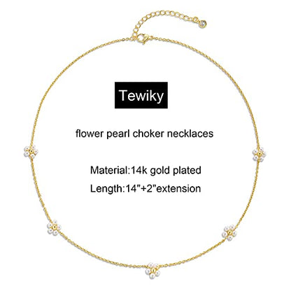 Tewiky Layered Necklaces for Women 14k Gold Plated Chain Necklace Set | Chunky Herringbone/Snake/Rope/Box/Cuban Link Chain for Women, Layering Stack Choker Necklace, Dainty Jewelry Set Non Tarnish - color: Gold--style M