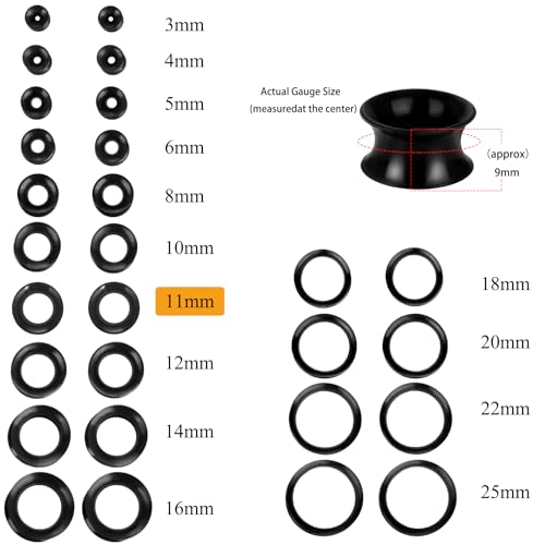 Xpircn 30Pcs Silicone Ear Gauges Flexible Ear Tunnels Plugs Stretchers Expander Double Flared Flesh Ear Piercing Jewelry for Women Men - style: Gauge:7/16"(11mm)