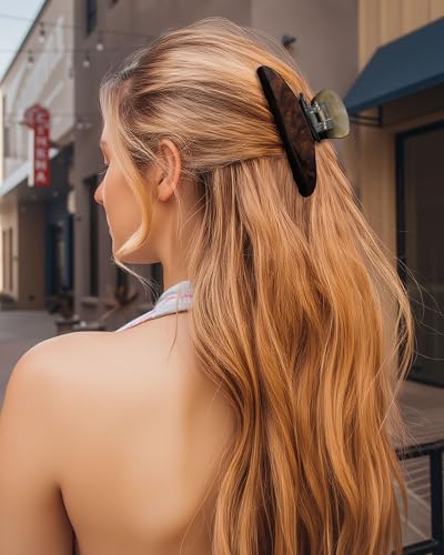 Molans 3PCS Hair Claw Clips Acrylic Clamps for women - Non-slip Strong Hold Barrettes for Thin Thick Hair, Medium hair clips Accessories - color: Brown group