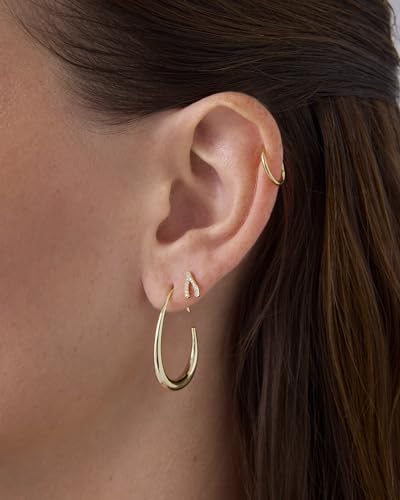 PAVOI Clicker Hoop Earrings for Women & Men, 14K Gold Plated Hinged Huggies | Hypoallergenic Titanium Piercing Earrings, Piercing Jewelry Cartilage Helix Nose Ring Tragus Rook Septum 16-18-20 Gauges - color: Yellow Gold, size: 16 Gauge 10mm
