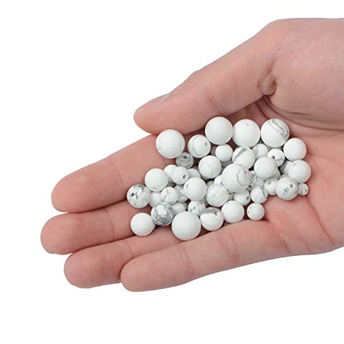 NCB White Matte White Howlite Beads 200pcs 4mm Round Gemstone Beads Spacer Charm Beads Natural Stone Loose Beads for Bracelet Necklace Jewelry Making (Matte White Howlite, 4mm 200Beads) - color: Matte White Howlite, size: 4mm 200Beads