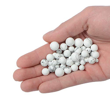 NCB White Matte White Howlite Beads 200pcs 4mm Round Gemstone Beads Spacer Charm Beads Natural Stone Loose Beads for Bracelet Necklace Jewelry Making (Matte White Howlite, 4mm 200Beads) - color: Matte White Howlite, size: 4mm 200Beads