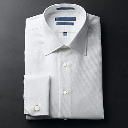 wynameleri Mens Classic Shirts Cufflink Studs, Mother-of-Pearl Tuxedo Shirt Button and Cuff Links Set, Formal Business Wedding Jewelry - color: MOP-Gold White
