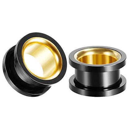 Ear Gauges Screw Surgical Steel Plugs, Flesh Stretchers Earrings, Size 2g to 30mm Colorful Tunnels. - color: S8288H, size: 6mm