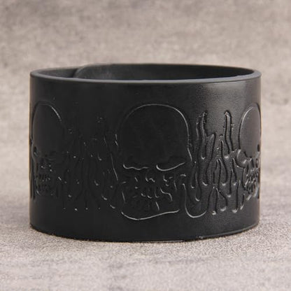 GelConnie Punk Leather Cuff Bracelet Adjustable Straps Wrap Bracelets Arm Armor Cuff Gothic Leather Wristbands for Men, Women - color: MLPB083-Black