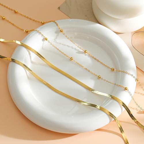 2Pcs Waist Chain 18K Gold Plated Belly Chain Coin Sequin Satellite Beaded Snake Box Chain Layered Body Chain Sexy Bikini Summer Beach Body Jewelry Accessories for Women Adjustable - style: snake chain