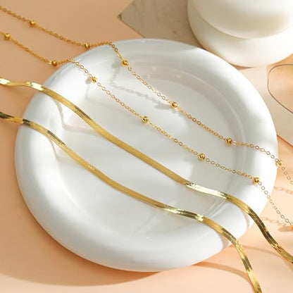 2Pcs Waist Chain 18K Gold Plated Belly Chain Coin Sequin Satellite Beaded Snake Box Chain Layered Body Chain Sexy Bikini Summer Beach Body Jewelry Accessories for Women Adjustable - style: snake chain