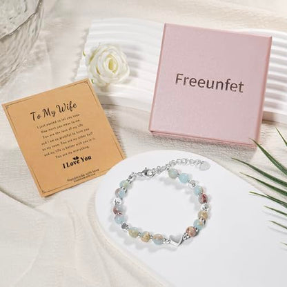Beaded Bracelet for Women - Inspirational Sometimes You Forget You're Awesome Friendship Jewelry, Dainty Birthday Gift for Best Friends, Mom, Sister, Daughter - style: Wife