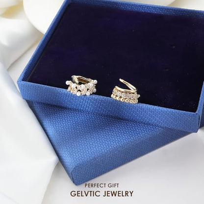 Cute Butterfly Cartilage Clip on Earrings for Women Non Pierced Huggie Ear Cuff Y2K Statement Silver Clip Stud Earrings Granddaughter Daughter Valentines Birthday Graduation Jewelry Gift - color: EA316-Gold