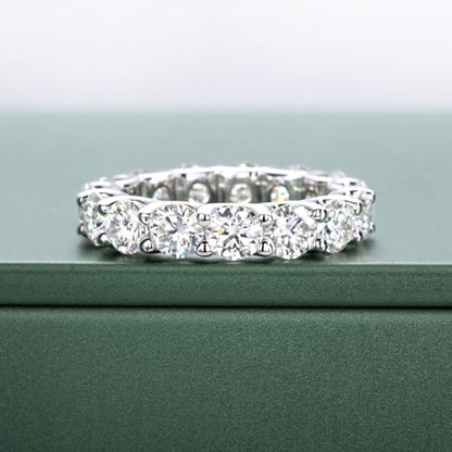 Moissanite Eternity Ring, S925 Sterling Silver Wedding Band for Women - style: Starry Sparkle Eternity Band