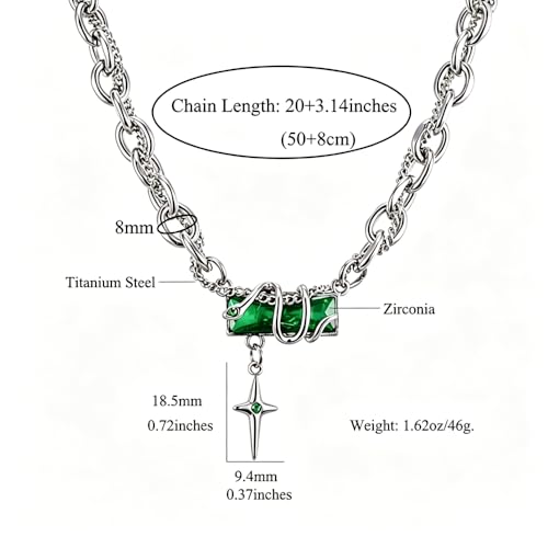 Gothic Cross Star Necklace For Men Women Silver Stainless Steel Cuban Link Paperclip Figaro Bead Chain Punk Kpop Y2k Goth Irregular Layered Cross Pendant Necklace Non Tarnish Jewelry Gift - color: Silver R