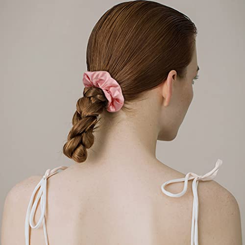 16 Pacs Pink Satin Scrunchies Bridesmaid Proposal Gifts Hair Ties Scrunchies for Women Girls Bachelorette Party Favors(Pink) - color: pink
