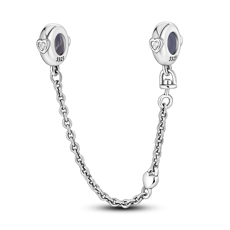 Vegas Safety Chain Sun Birthday Mom Camera Dog God Psalm Bead Pendant 925 Sterling Silver Dangle Compatible With Pandora Moments Charm Bracelet - style: Safety Chain Stopper Love Heart Mother Daughter