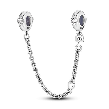 Vegas Safety Chain Sun Birthday Mom Camera Dog God Psalm Bead Pendant 925 Sterling Silver Dangle Compatible With Pandora Moments Charm Bracelet - style: Safety Chain Stopper Love Heart Mother Daughter